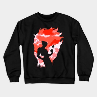 The magician silhouette in red Crewneck Sweatshirt